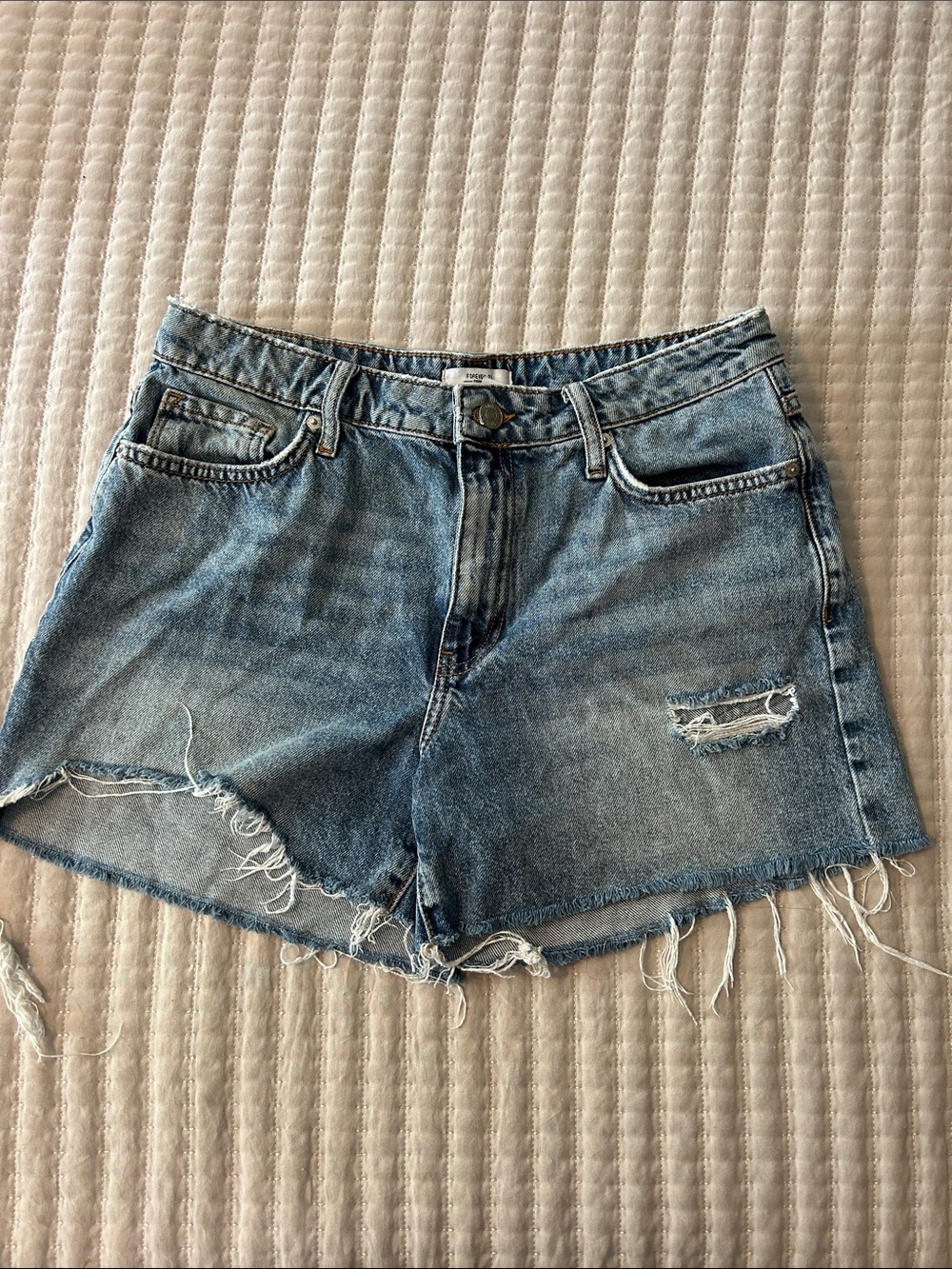 Forever 21 Light Blue Distressed Denim Cutoff Shorts